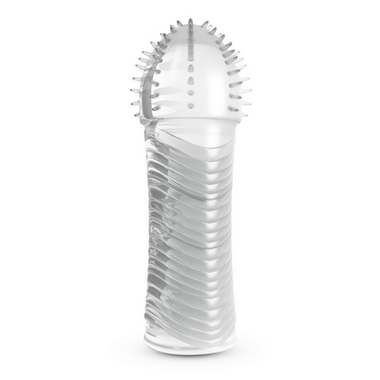 Geribbelde Penis Sleeve - Transparant