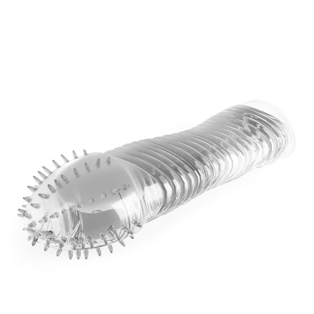 Geribbelde Penis Sleeve - Transparant