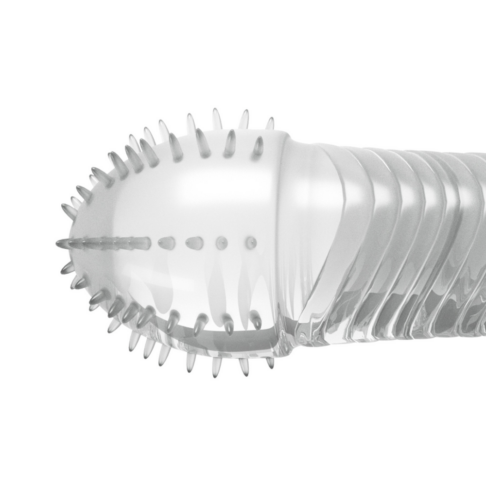 Geribbelde Penis Sleeve - Transparant