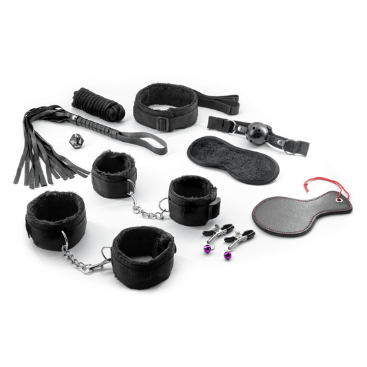 Master and Cummander - 11-delige Bondage Set - Zwart