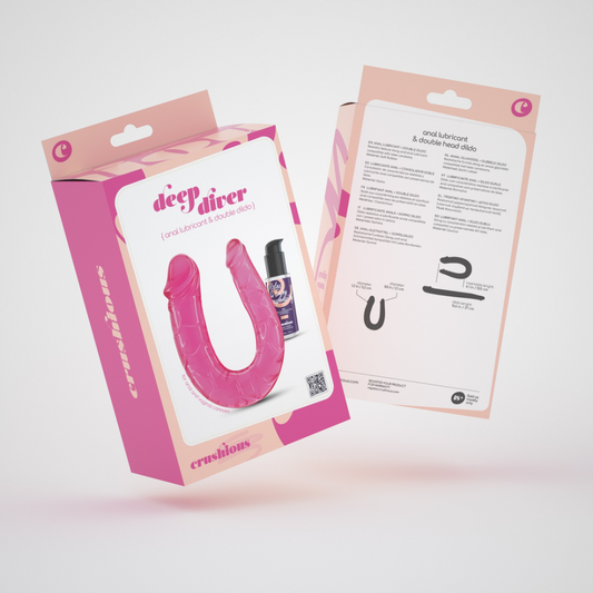 Deep Diver - Double Dildo with Anal Lubricant - 1.7 fl oz / 50 ml - Pink