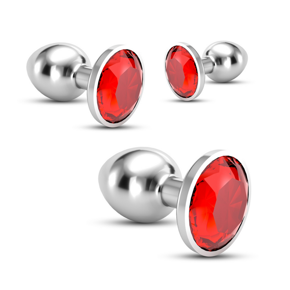 Bijou - Anal Train Trio - 3 Jewel Plugs - Rood