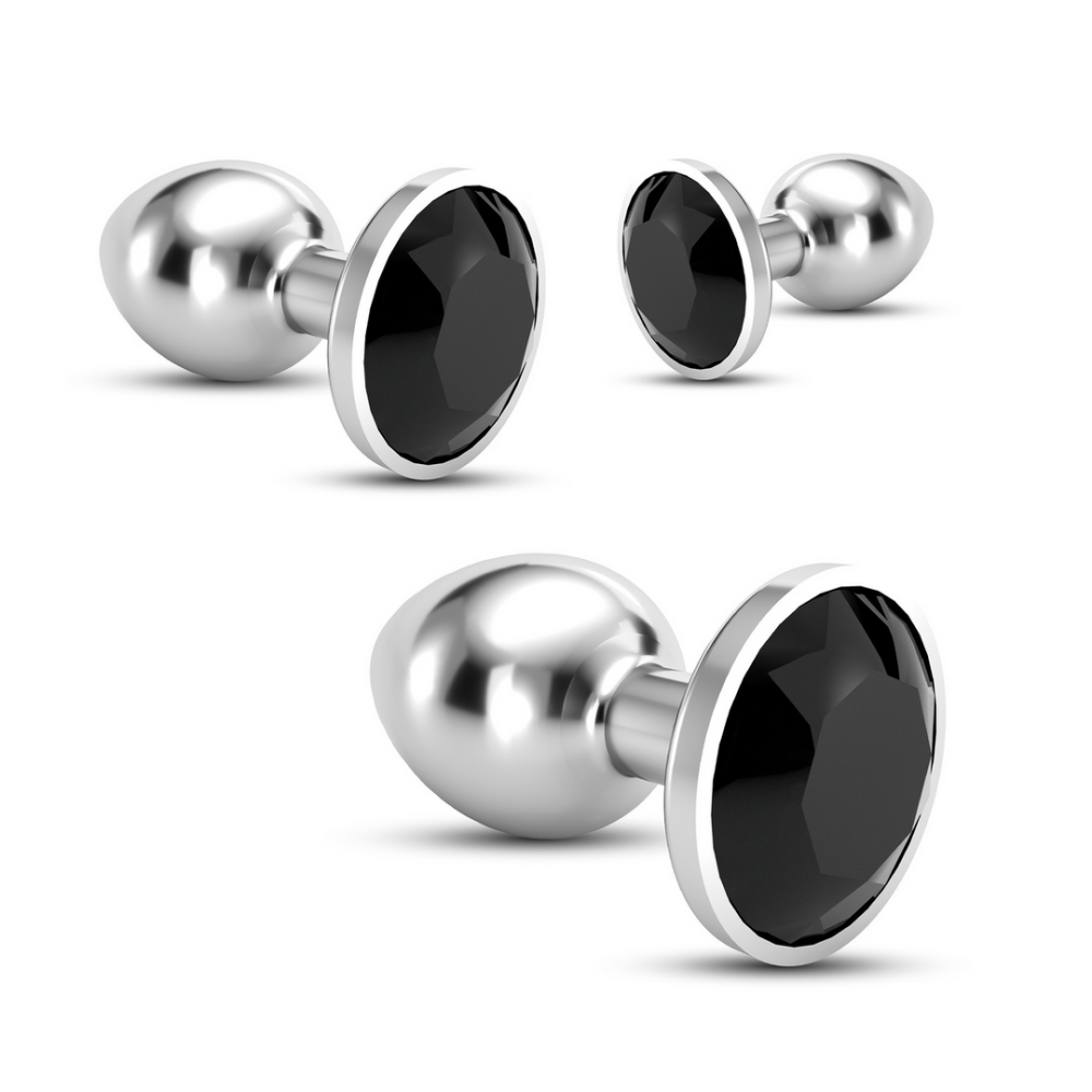 Bijou - Anal Train Trio - 3 Jewel Plugs - Zwart