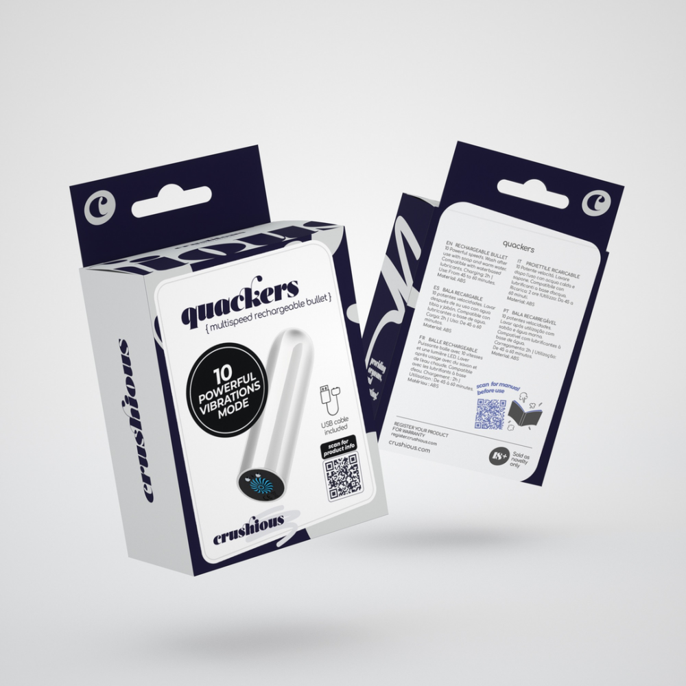 Quackers - USB Oplaadbare Vibrerende Bullet - Wit