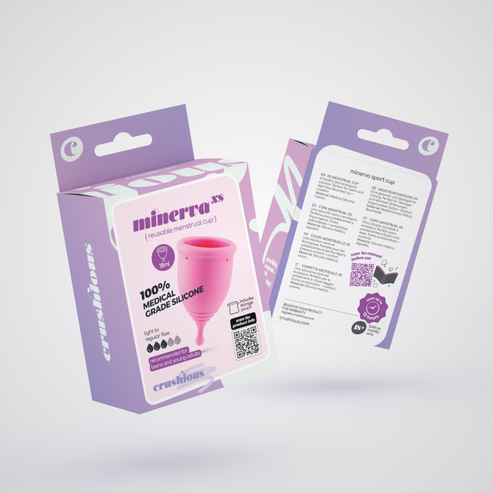 Minerva - Menstruatiecup met Zakje - XS - Roze