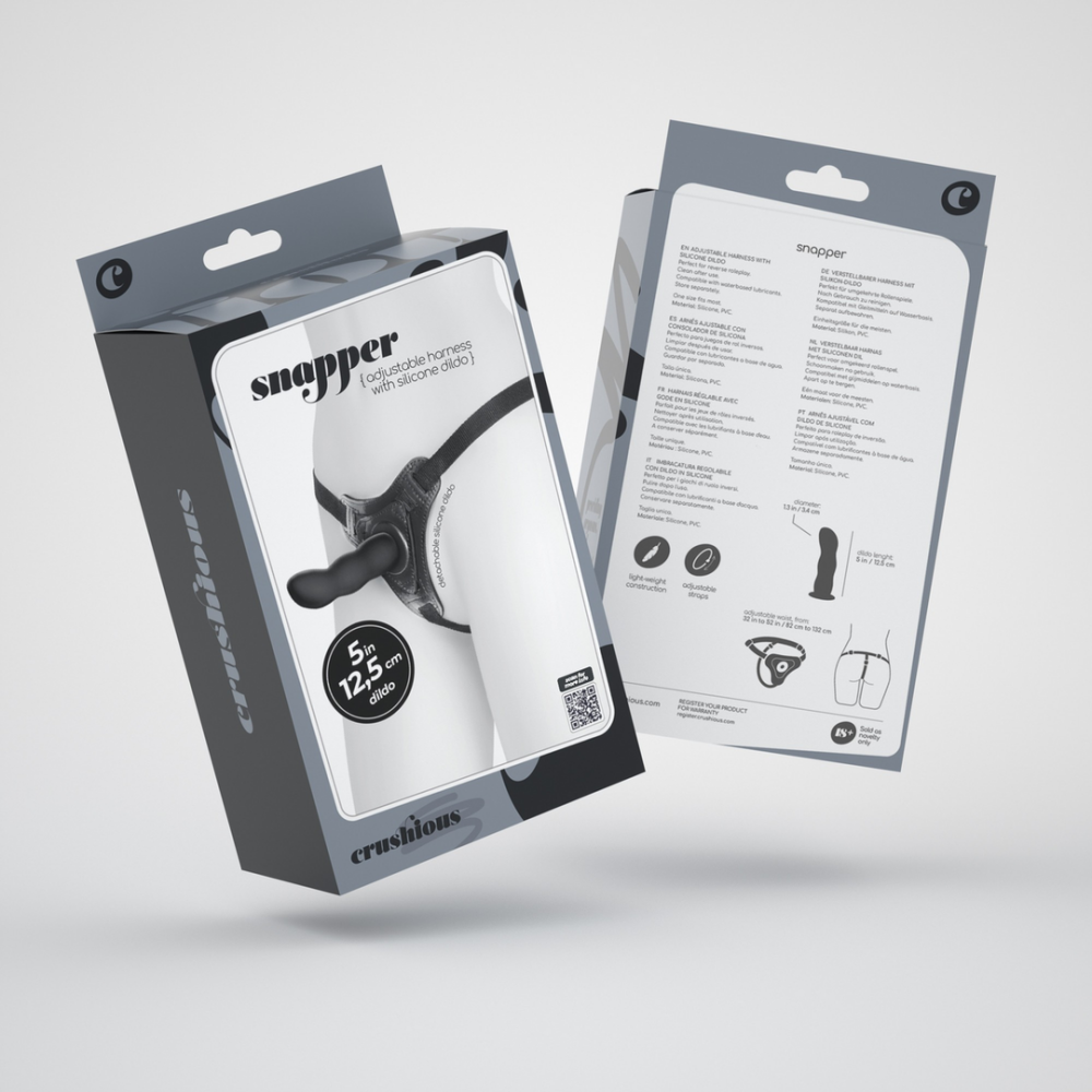 Snapper - Strap-on Harnas met Dildo - Zwart