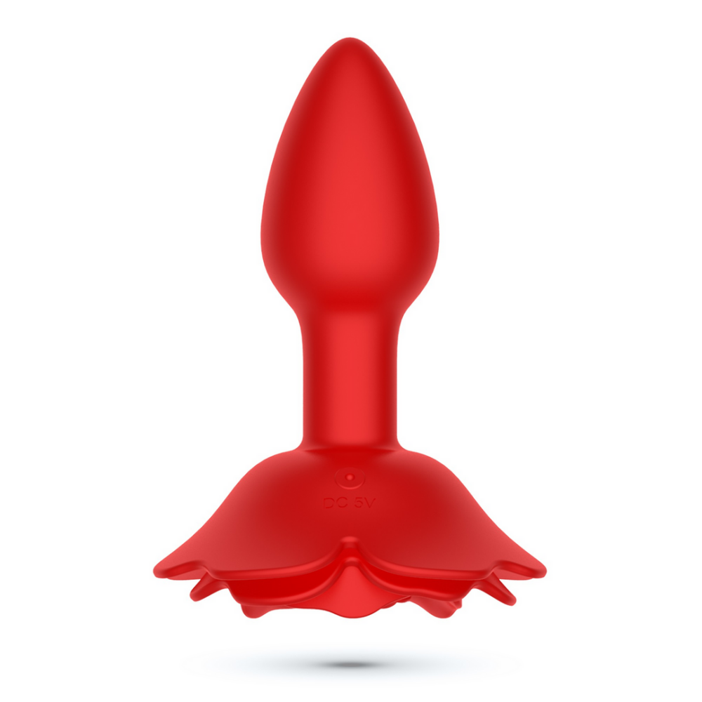 Giulietta - Draaibare Anale Rozenplug met Afstandsbediening - Rood