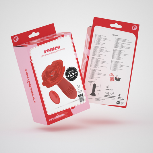 Romeo - Duwende Anale Rozenplug met Afstandsbediening - Rood