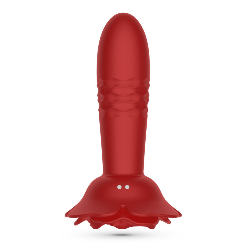 Romeo - Duwende Anale Rozenplug met Afstandsbediening - Rood