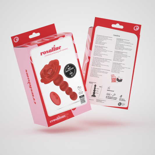 Rosaline - Draaibare Anale Rozenplug met Afstandsbediening - Rood