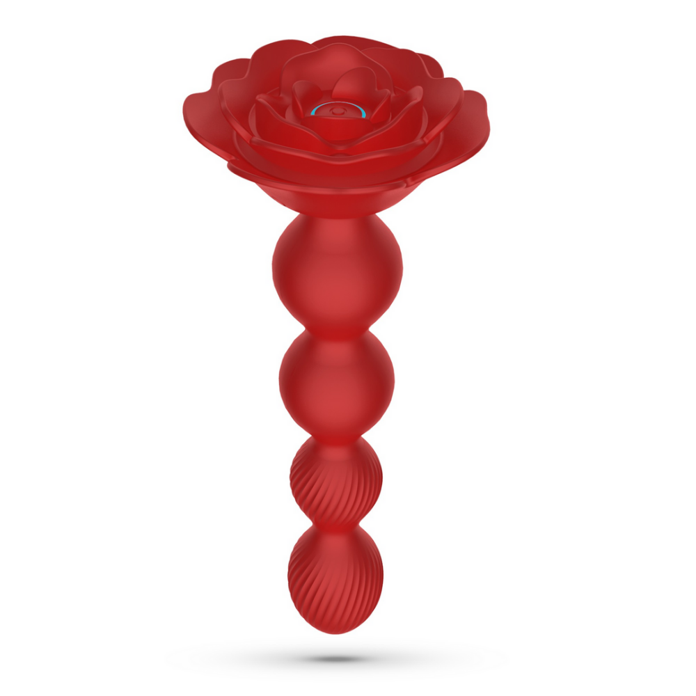 Rosaline - Draaibare Anale Rozenplug met Afstandsbediening - Rood