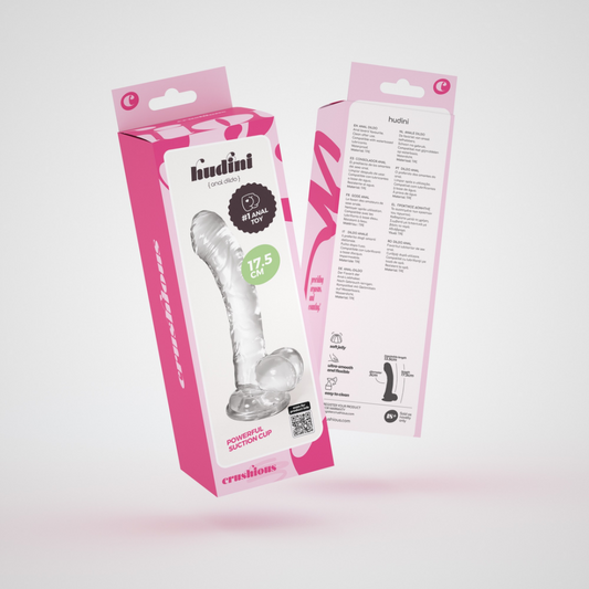 Hudini - Jelly Flexibele Anale Dildo - 6,9/ 17,5 cm - Doorzichtig