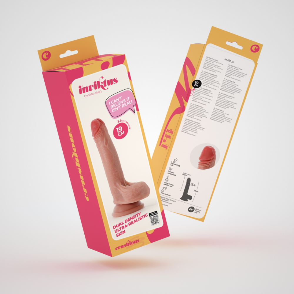 Inviktus - Vloeibare Silicoen Dildo - 7 / 19 cm - Vleeskleur