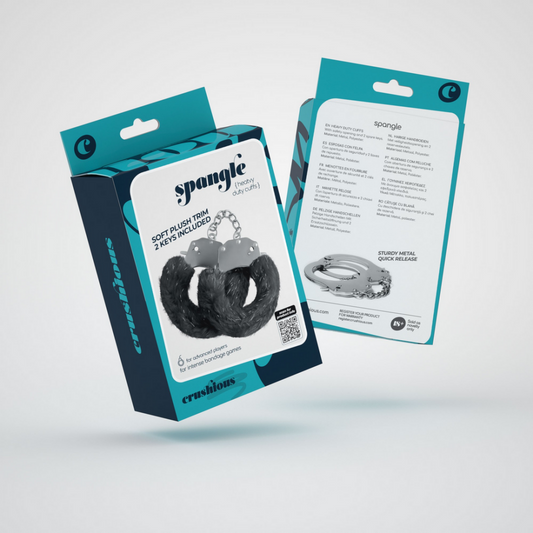 Spangle - Metalen Handboeien met Pluche - Zwart