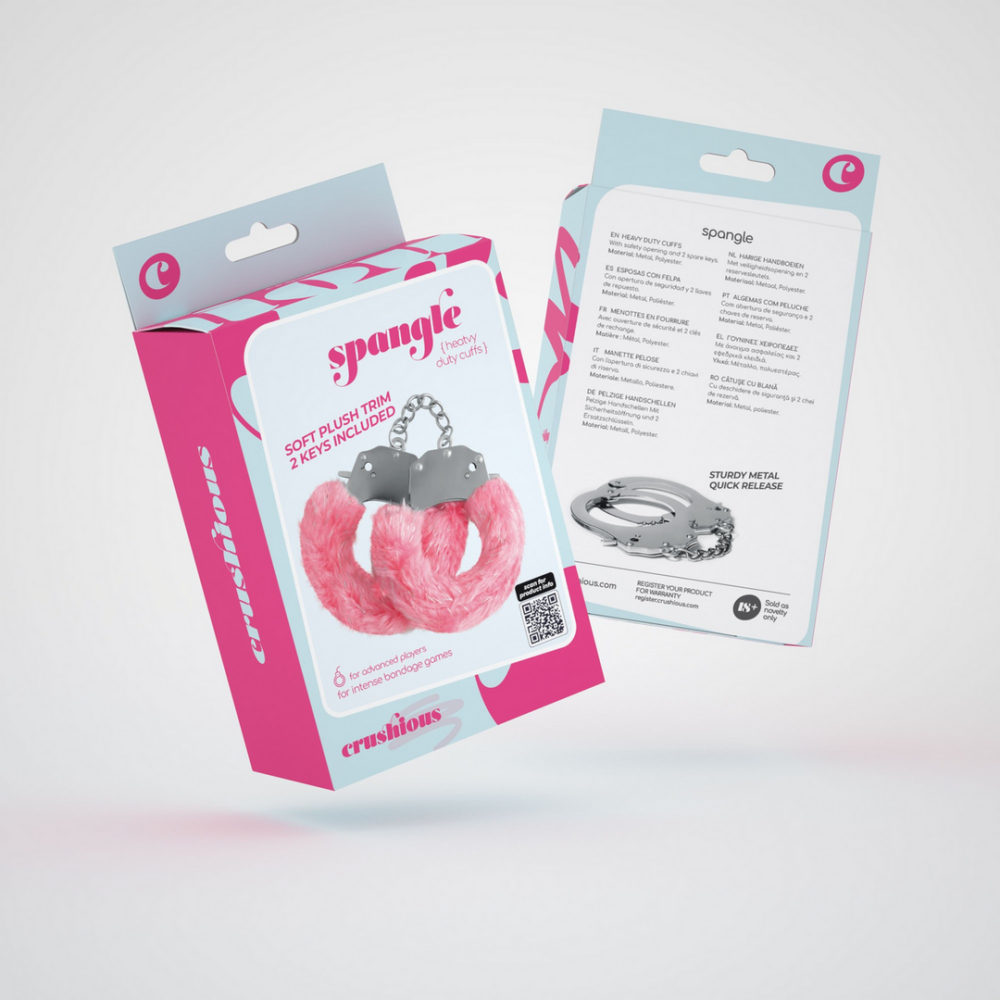 Spangle - Metalen Handboeien met Pluche - Roze