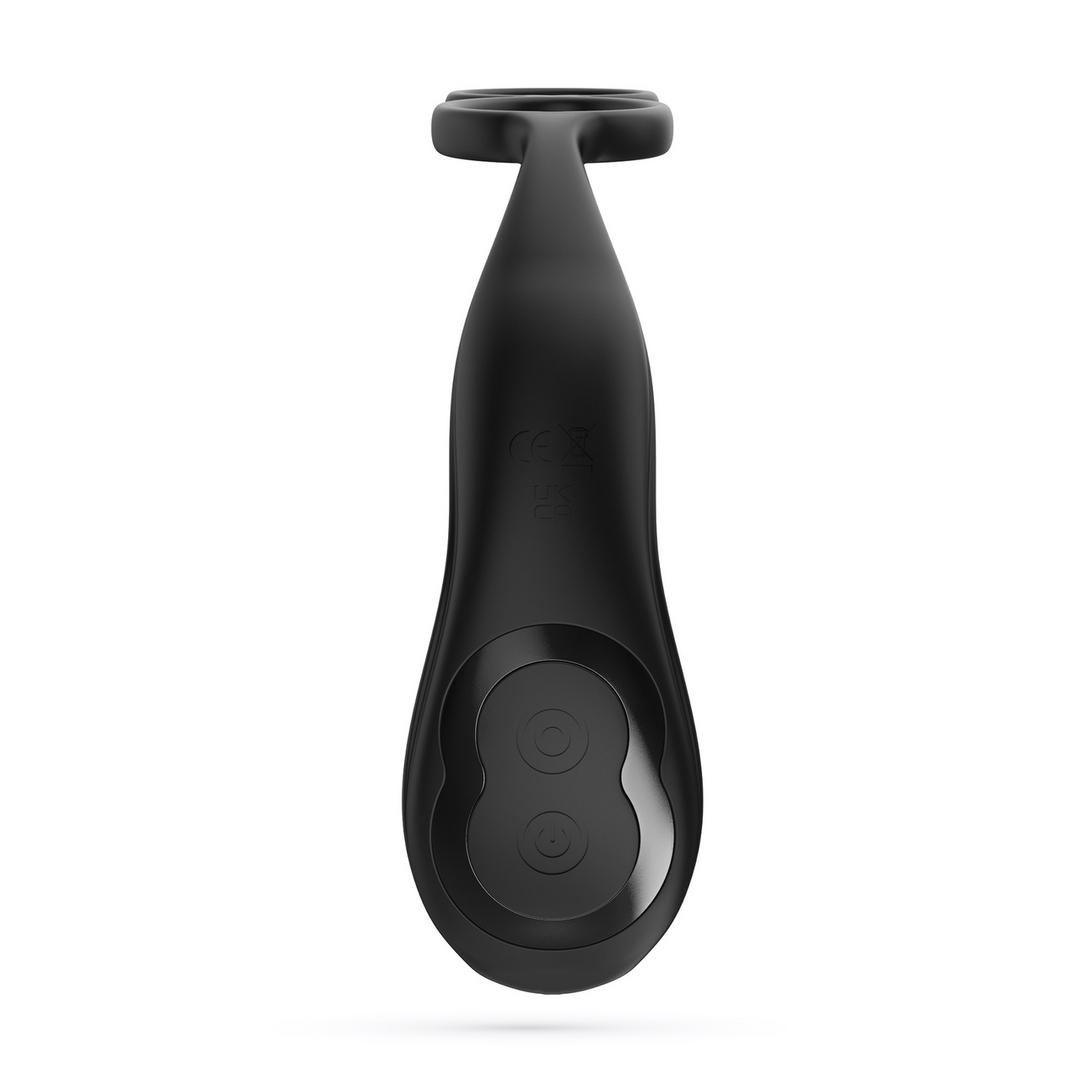 Erixos - Vibrerende Prostaatmassager met Balriem en Cockring - Zwart