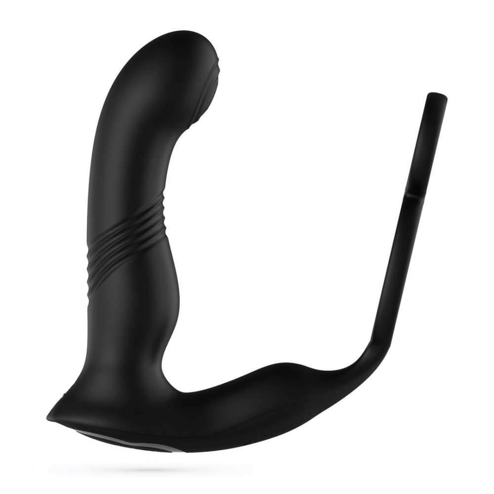 Erixos - Vibrerende Prostaatmassager met Balriem en Cockring - Zwart