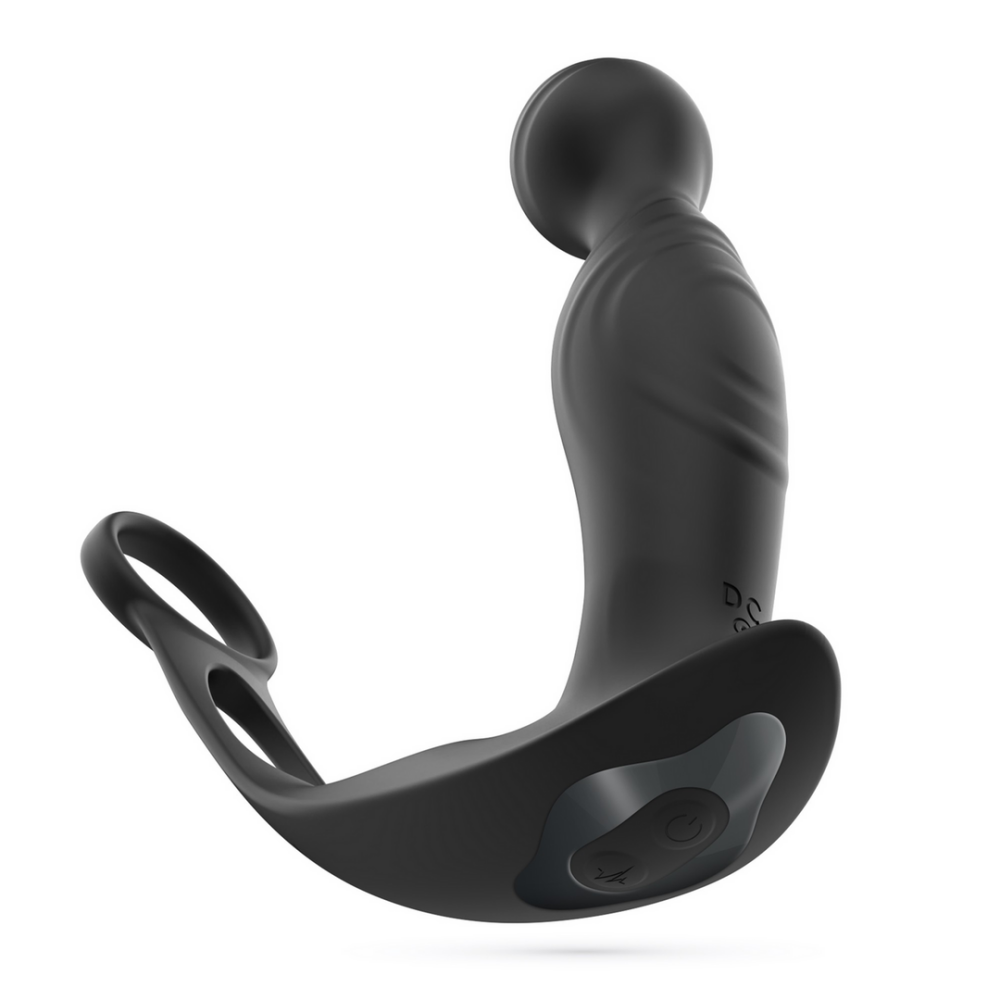 Flamma - Vibrerende Prostaatmassager met Balriem en Cockring - Zwart