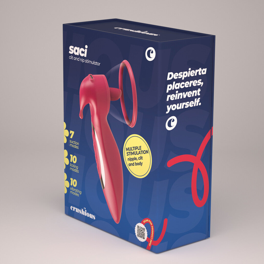 Saci - Clitoral and Nipple Stimulator with Suction - Red