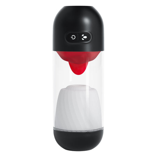 Slurpy - 2 in 1 Detachable Licking and Vibrating Masturbator - Transparent