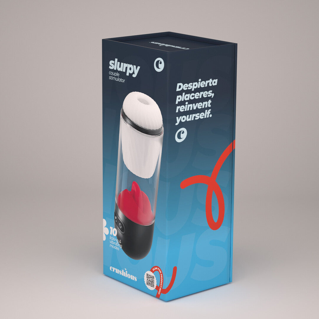 Slurpy - 2 in 1 Detachable Licking and Vibrating Masturbator - Transparent