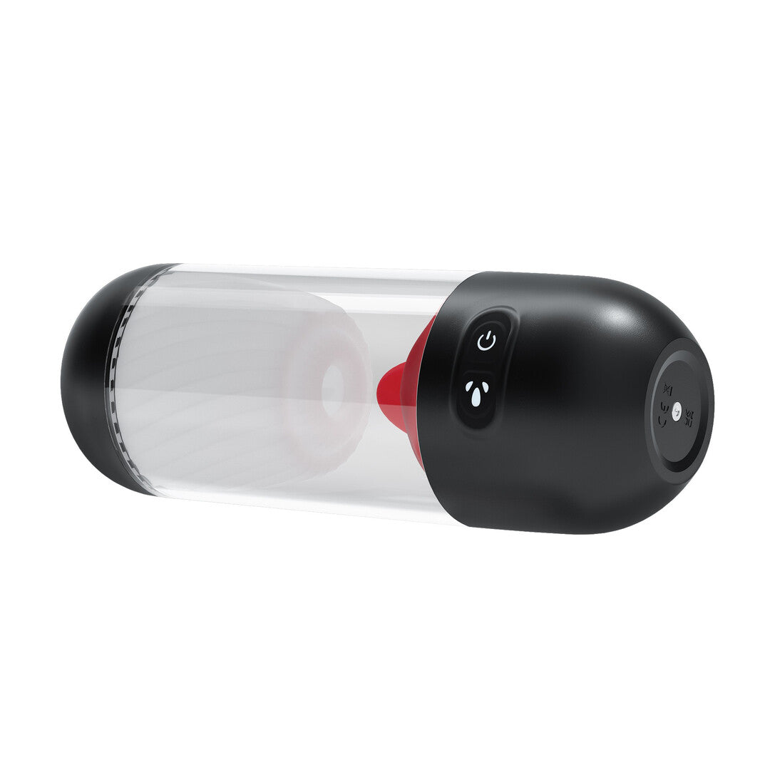 Slurpy - 2 in 1 Detachable Licking and Vibrating Masturbator - Transparent