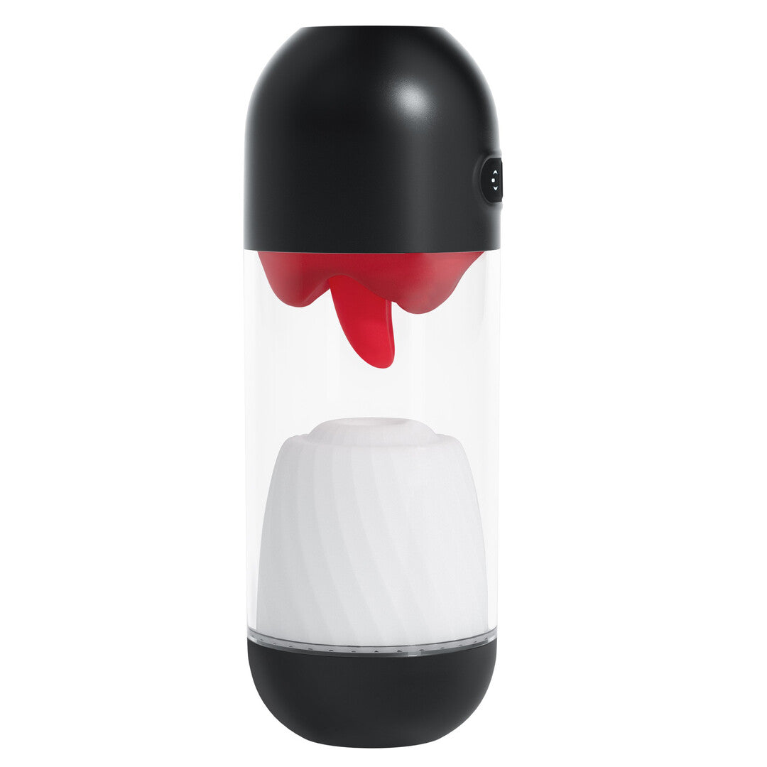 Slurpy - 2 in 1 Detachable Licking and Vibrating Masturbator - Transparent