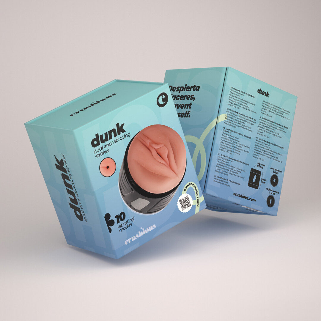 Dunk - Double Entry Masturbator with Vibration - Black