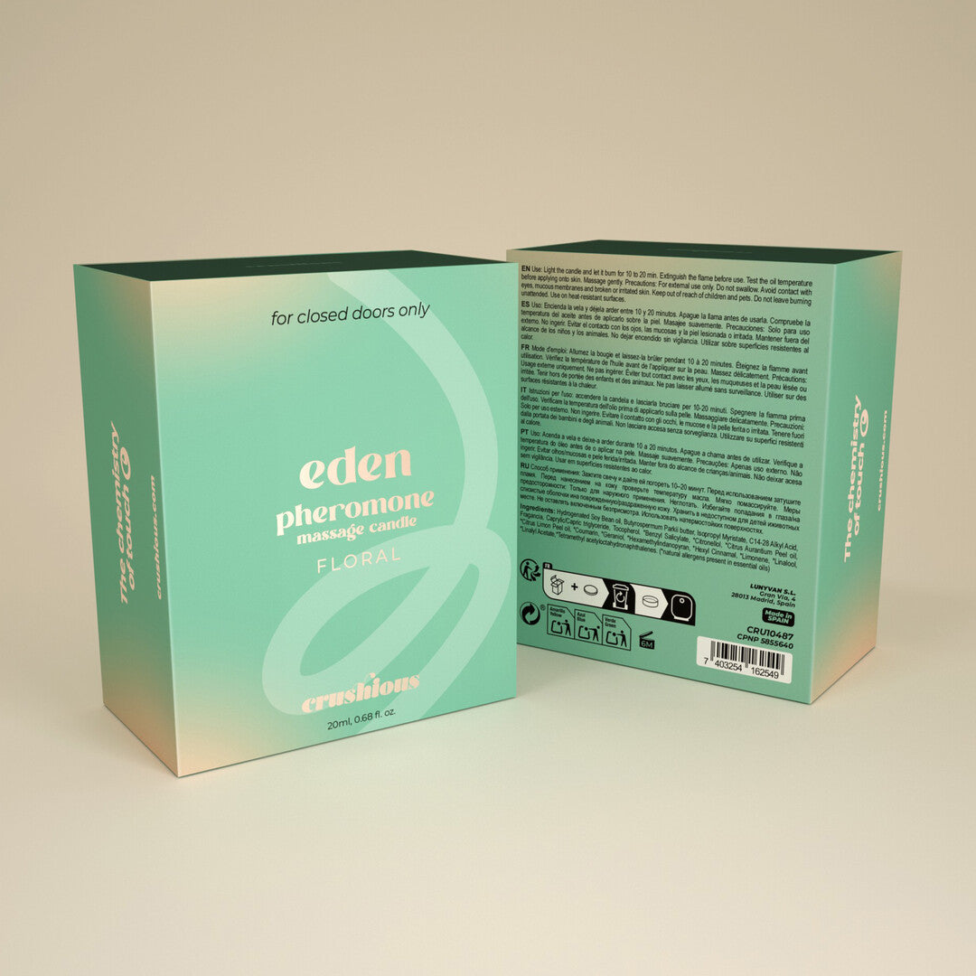 Eden - Massage Candle with Pheromones and Floral Aroma - 0.68 fl oz / 20 ml