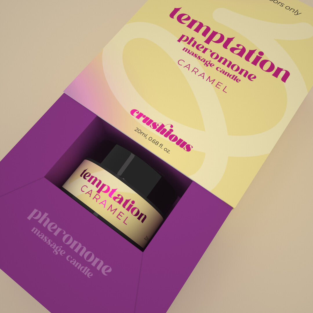 Temptation - Massage Candle with Pheromones and Toffee Caramel Aroma - 0.68 fl oz / 20 ml