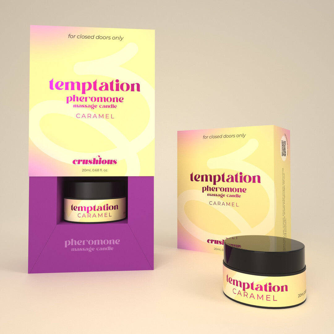 Temptation - Massage Candle with Pheromones and Toffee Caramel Aroma - 0.68 fl oz / 20 ml