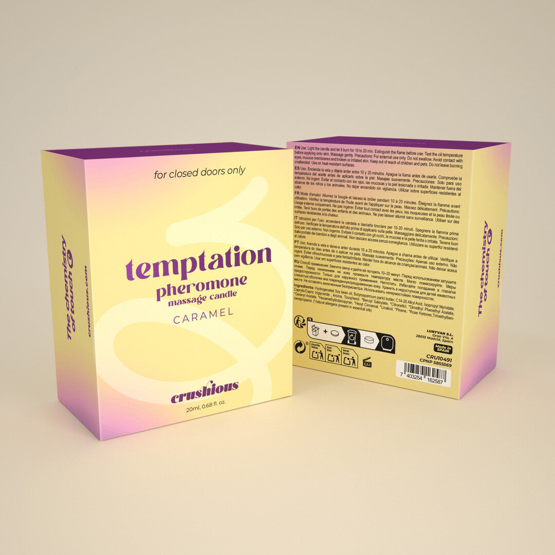 Temptation - Massage Candle with Pheromones and Toffee Caramel Aroma - 0.68 fl oz / 20 ml