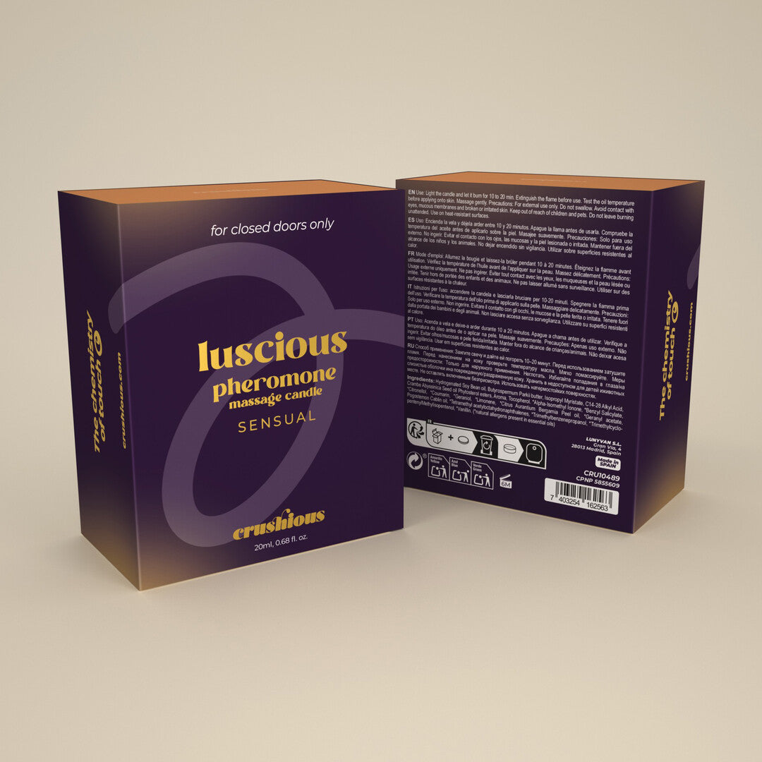 Luscious - Massage Candle with Pheromones and Sensual Aroma - 0.68 fl oz / 20 ml