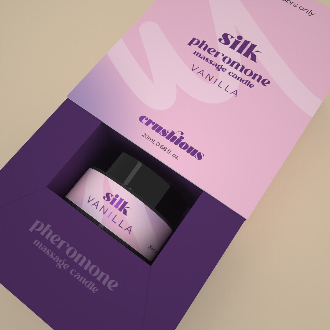 Silk - Massage Candle with Pheromones and Vanilla Scent - 0.68 fl oz / 20 ml
