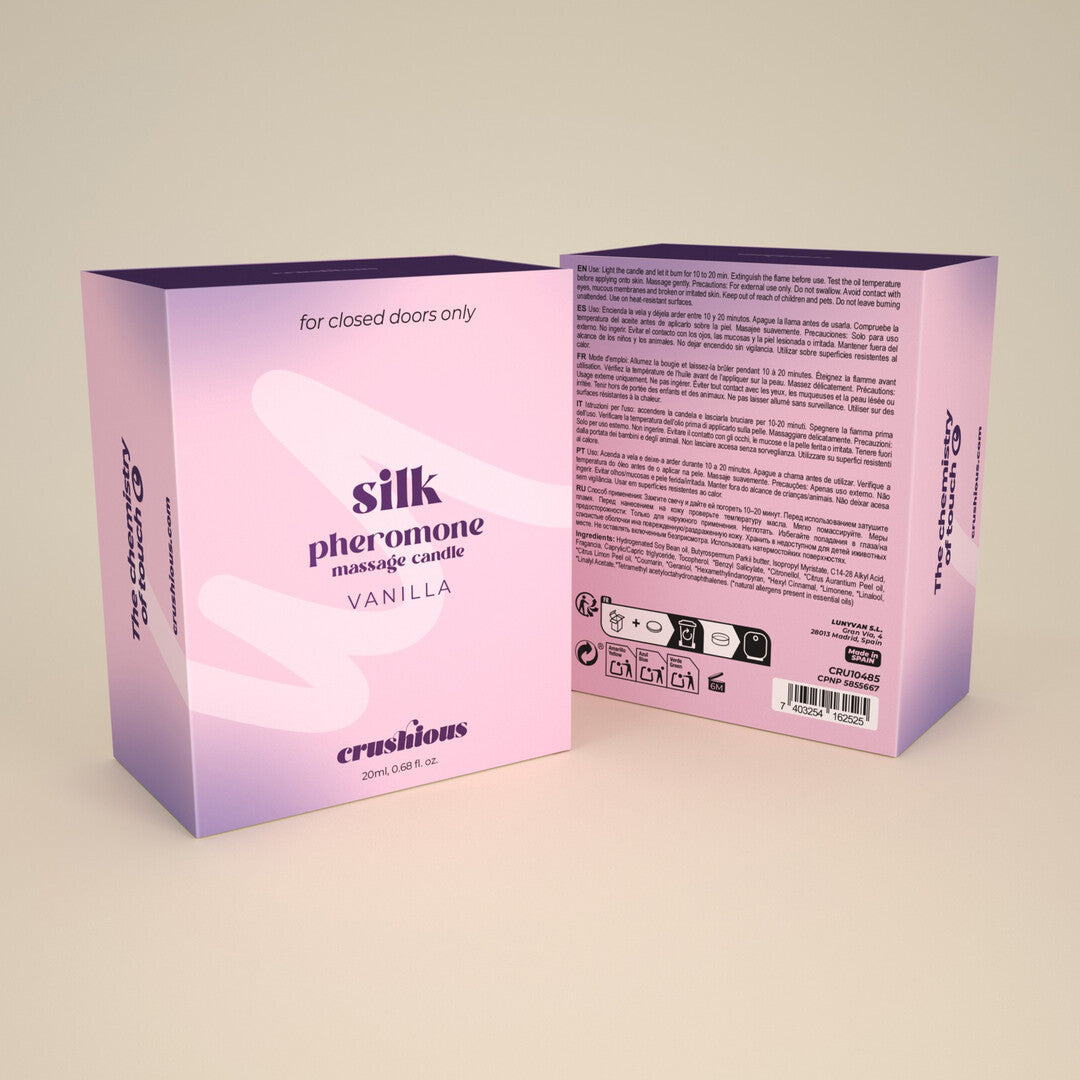 Silk - Massage Candle with Pheromones and Vanilla Scent - 0.68 fl oz / 20 ml