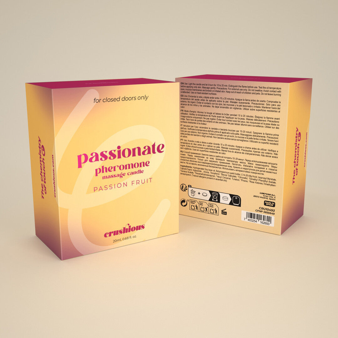 Passionate - Massage Candle with Pheromones and Passion Fruit Scent - 0.68 fl oz / 20 ml