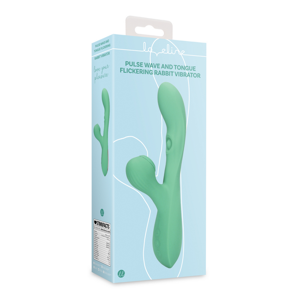 Pulse Wave en Tongue Flickering Rabbit Vibrator - Blue Grass