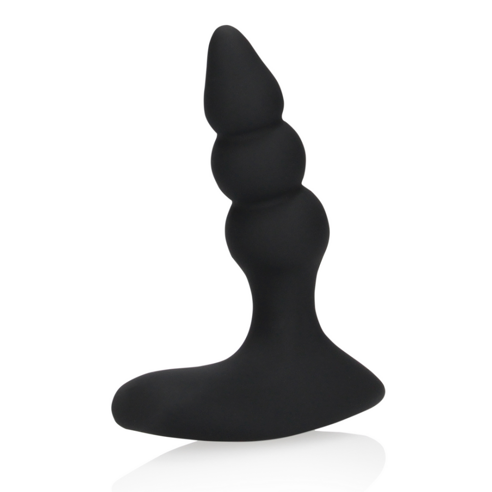 Beaded Vibrerende Anale Plug met Afstandsbediening - Zoethout Zwart