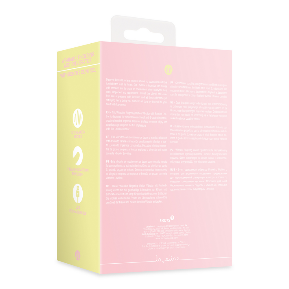 Draagbare Vinger Beweging Vibrator met Afstandsbediening - Cherry Chiffon