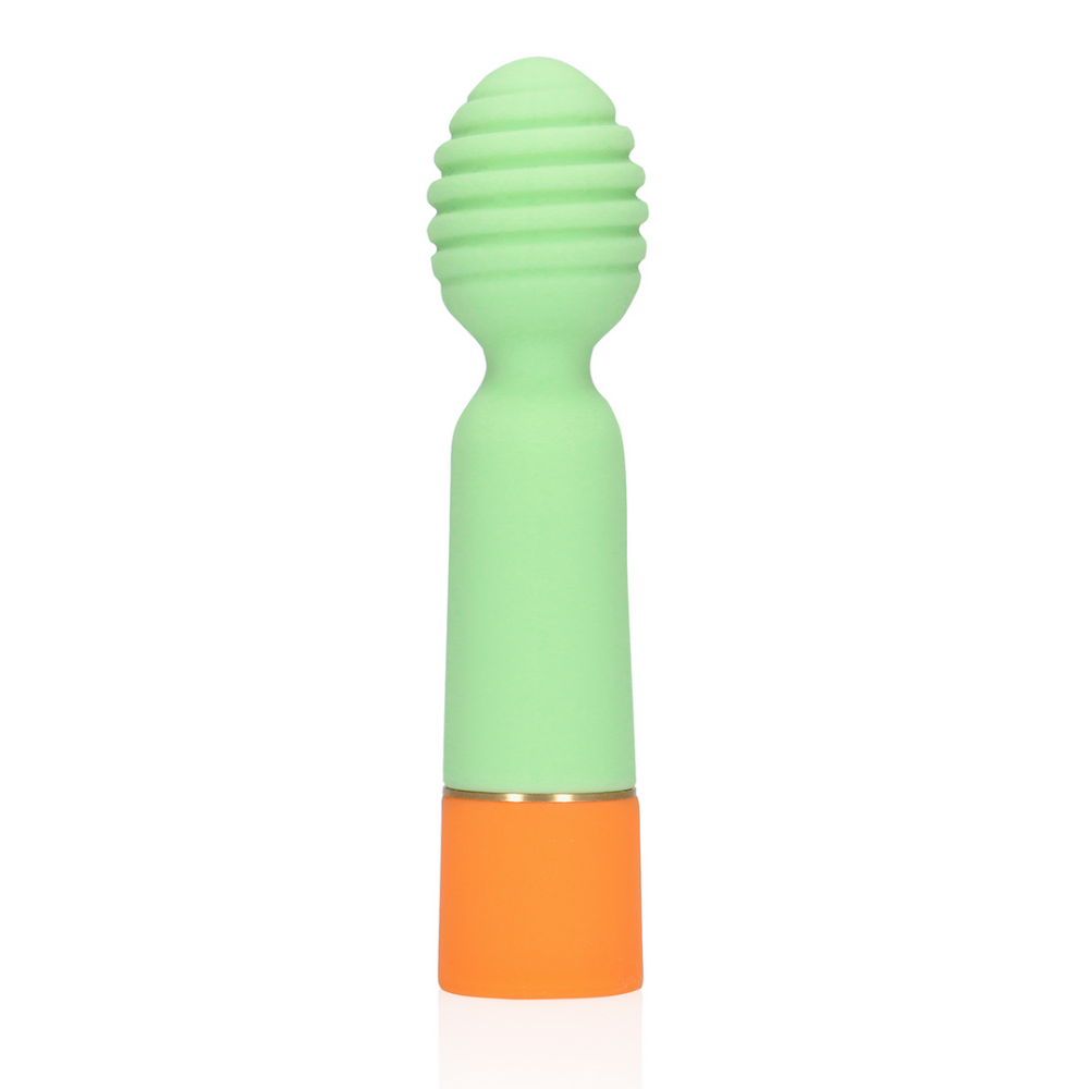 Geribbelde Mini Vibrator met USB Oplader - Lente Salie