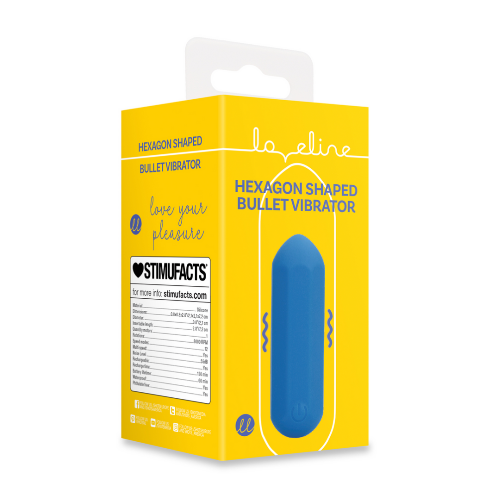 Hexagon Vorm Bullet Vibrator - Jetset Blauw