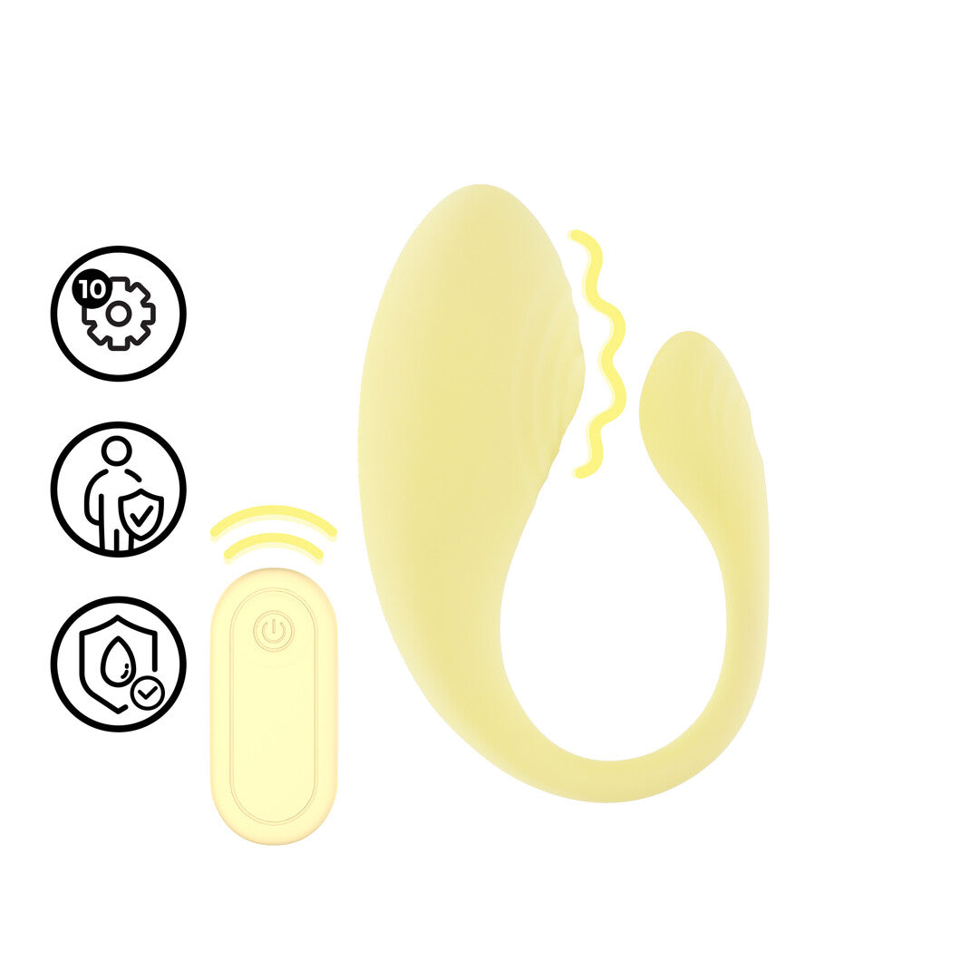 Vibrerende G-Spot Vibe met Afstandsbediening - Geel