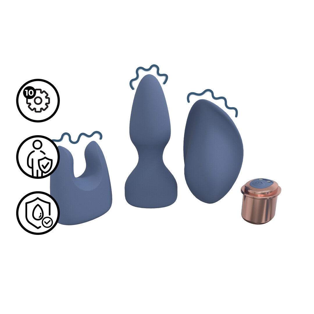 Vervangbare Vibrator Kit - Blauw/Grijs