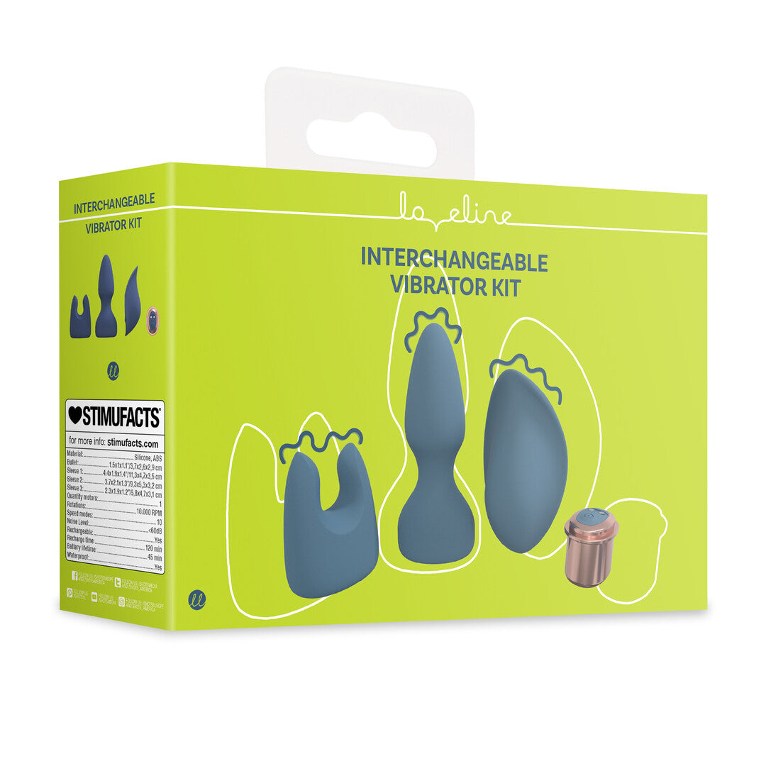 Vervangbare Vibrator Kit - Blauw/Grijs