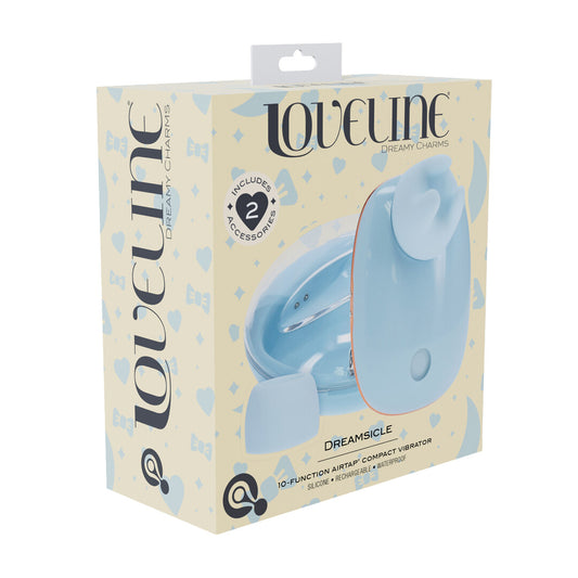Dreamsicle - Compact AirTap Vibrator met Twee Hoofdaccessoires - Blauw