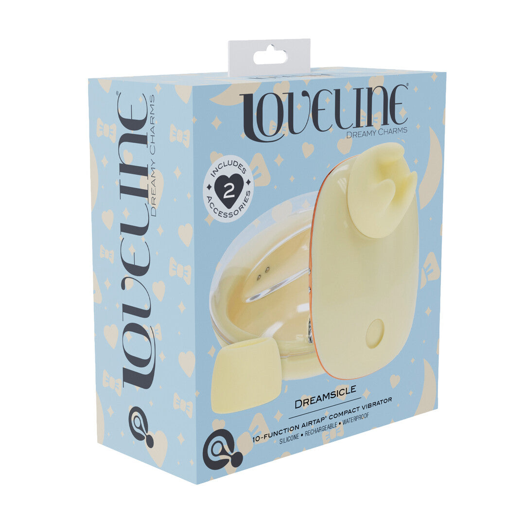Dreamsicle - Compact AirTap Vibrator met Twee Hoofdaccessoires - Geel