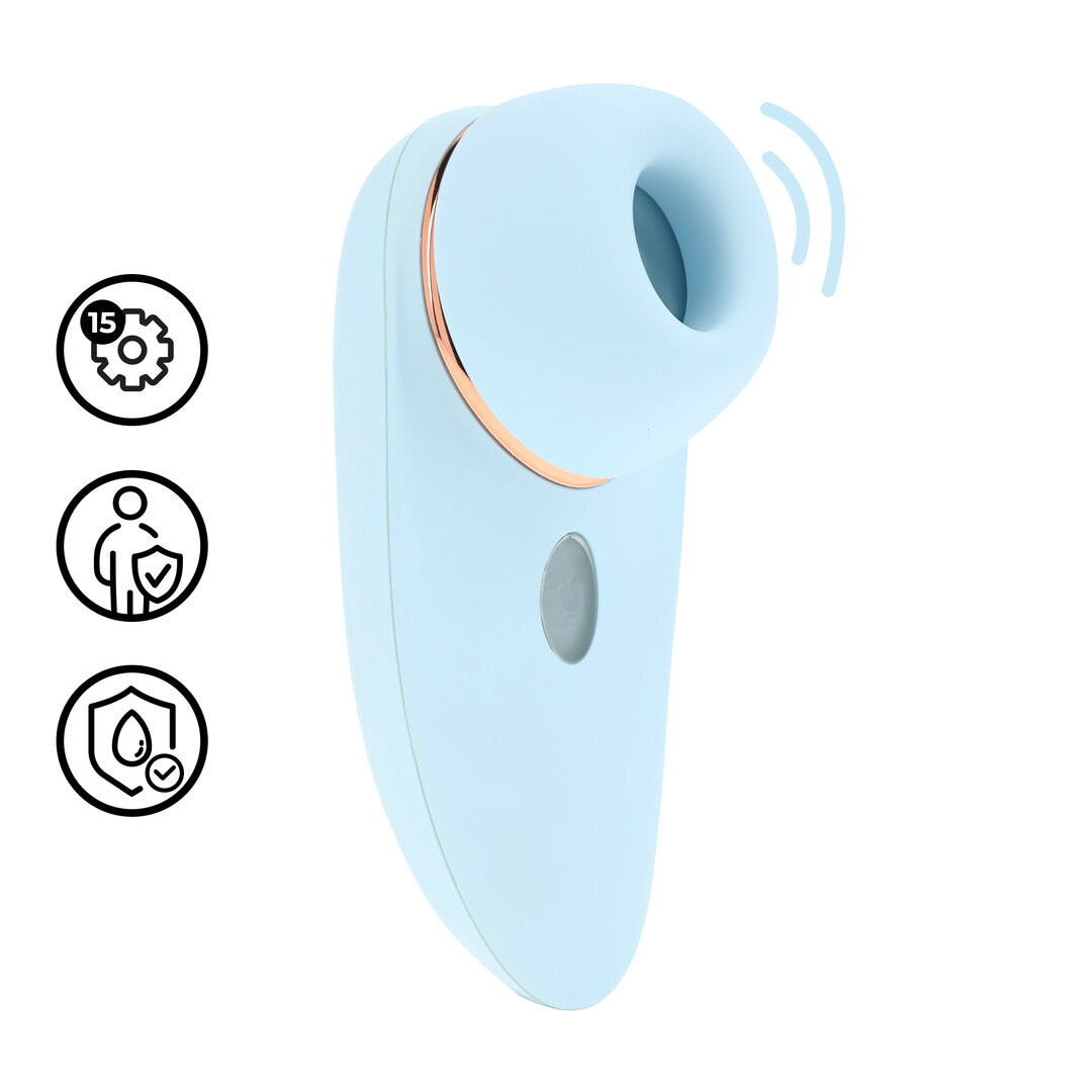Aurie - AirTap Vibrator met Twee Hoofdaccessoires - Blauw