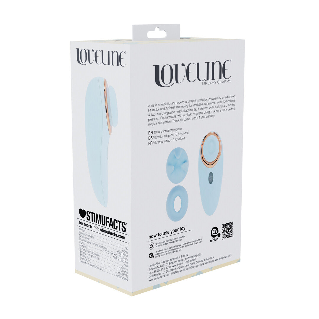 Aurie - AirTap Vibrator met Twee Hoofdaccessoires - Blauw