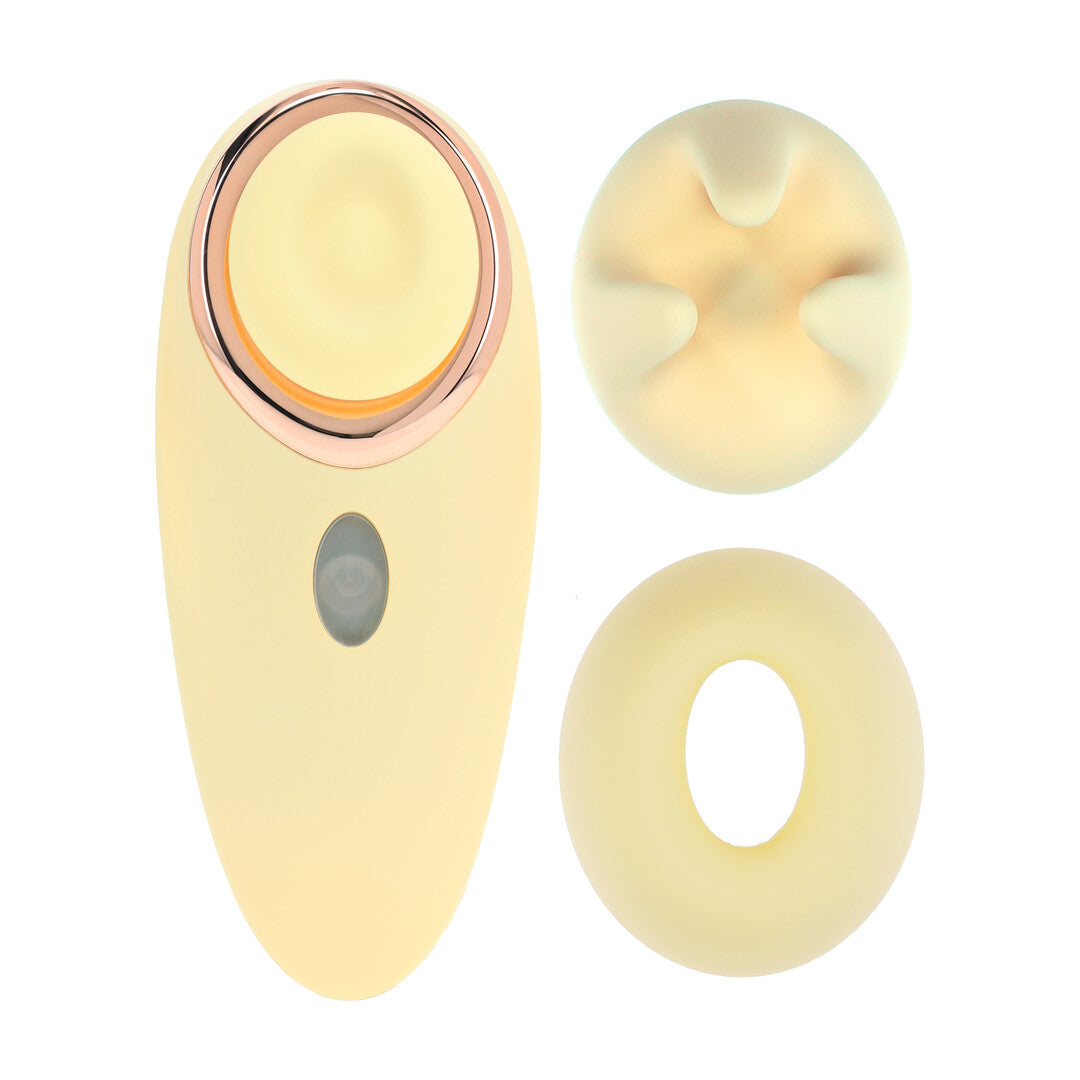 Aurie - AirTap Vibrator met Twee Hoofdaccessoires - Geel