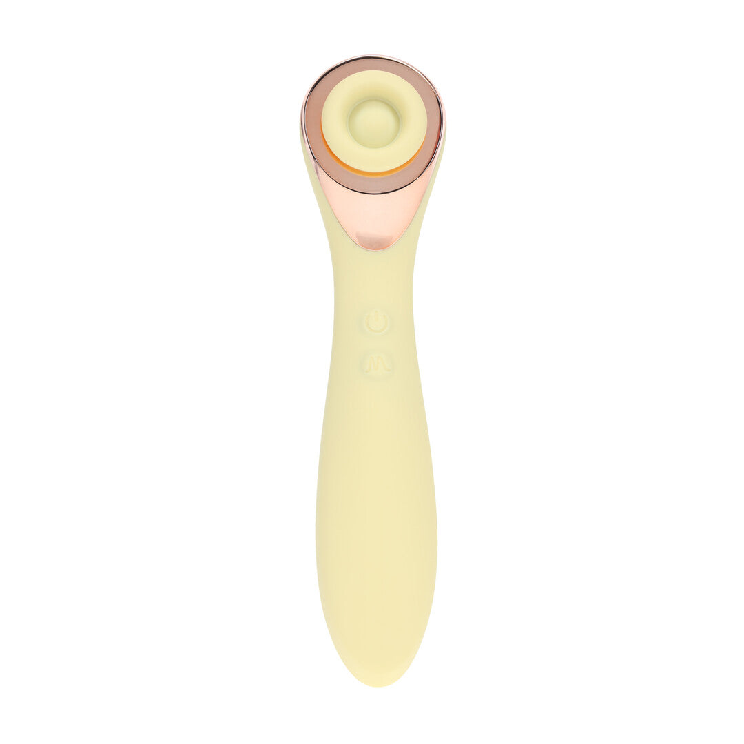 Darling - AirTap Wand Vibrator met Vijf Koppen Accessoires - Geel